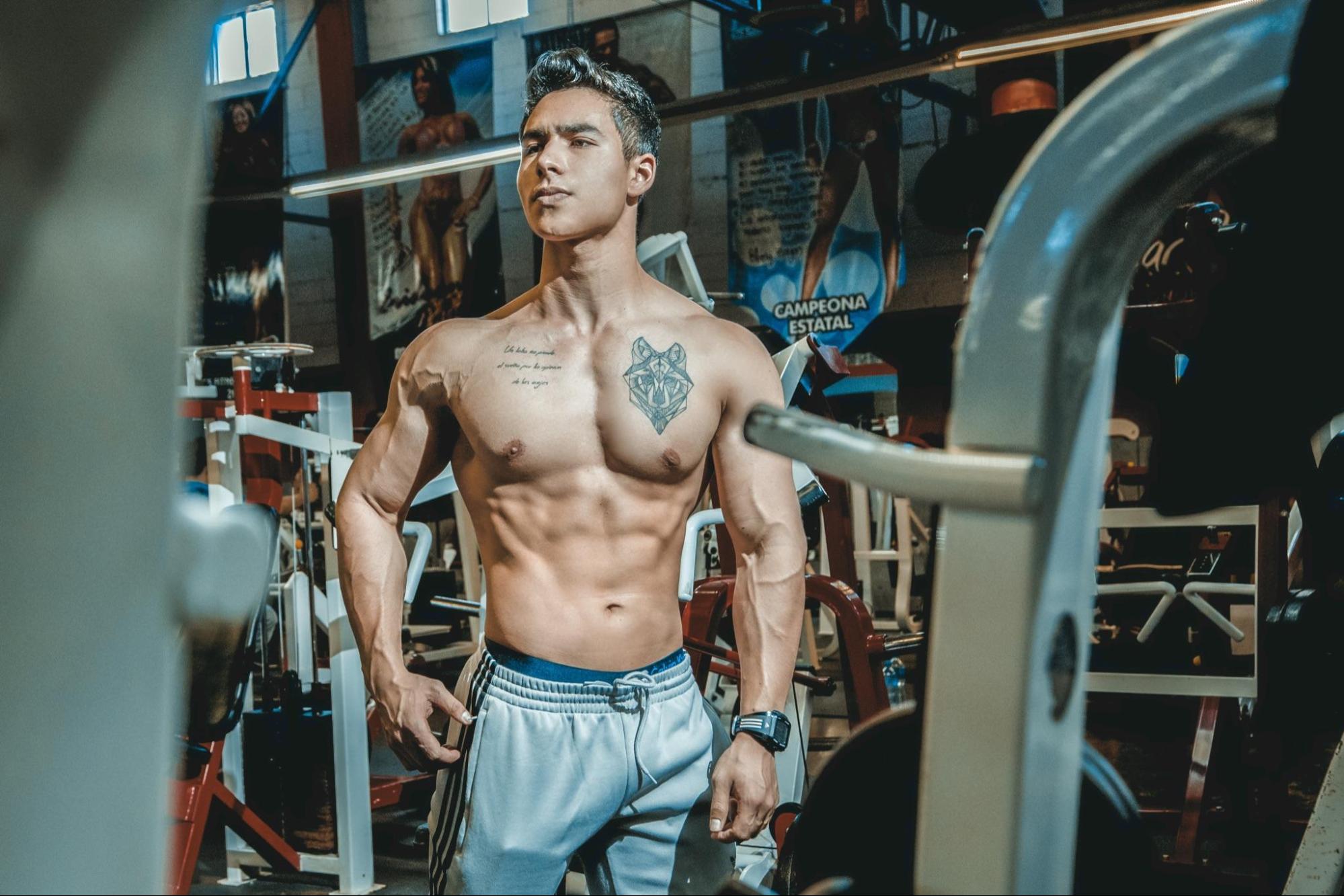 Bodybuilder at the gym
