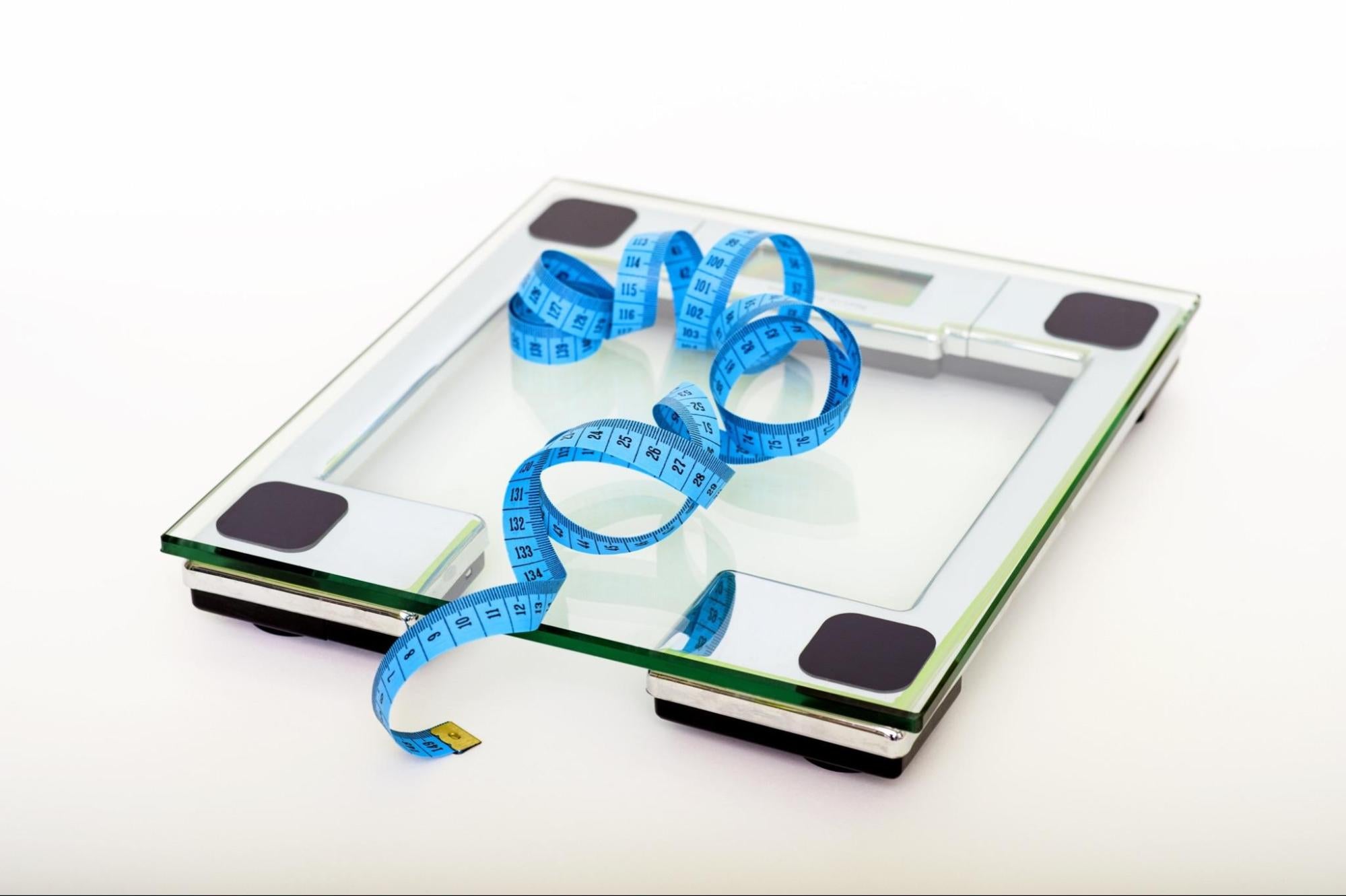 Measuring tape on a scale