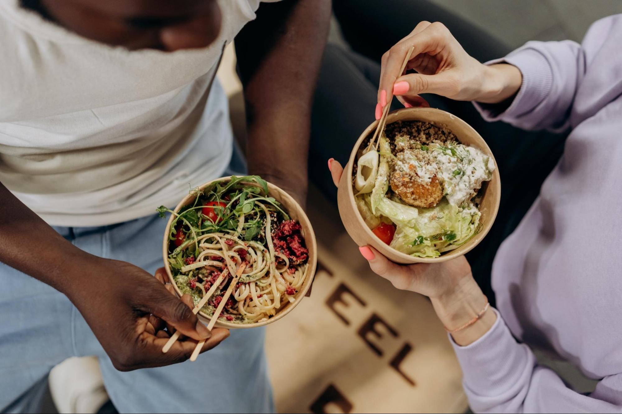 Healthy bowls of food