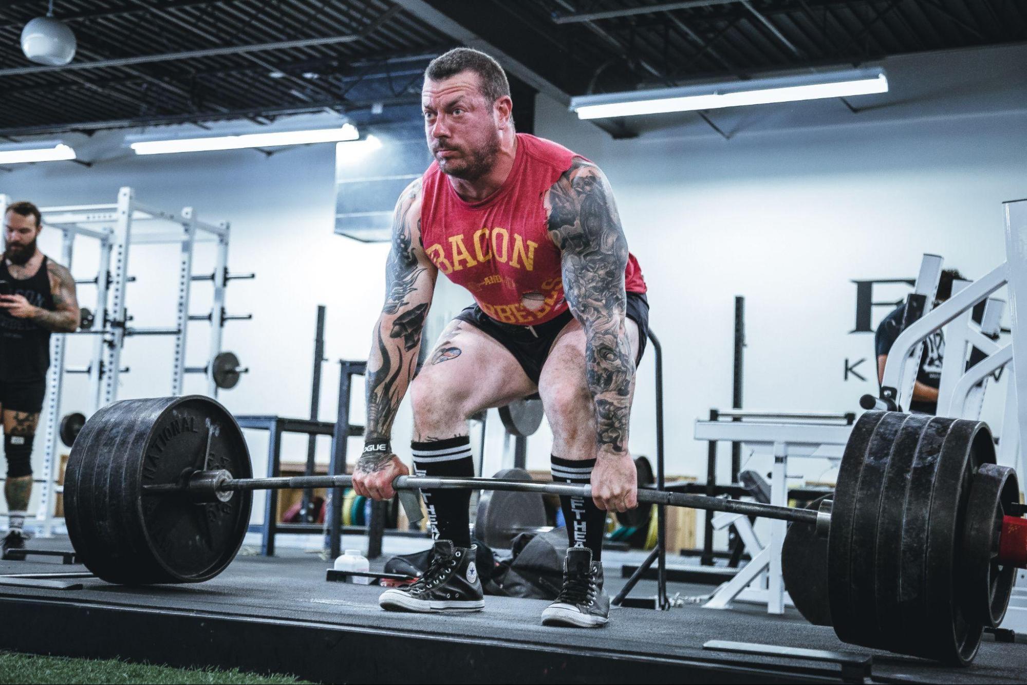 a man exercising