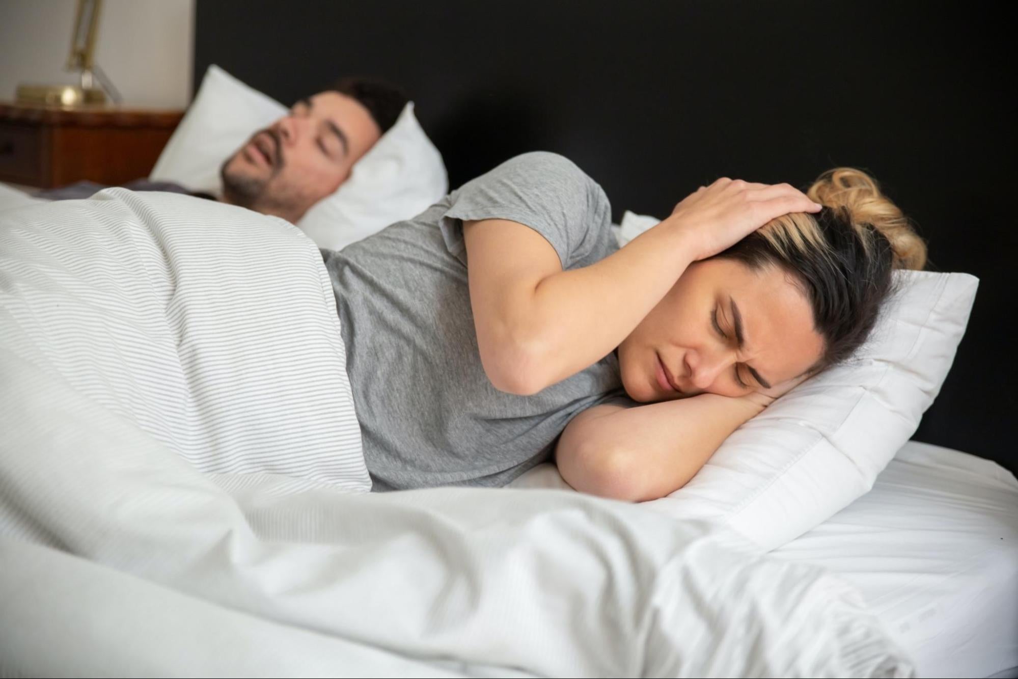 Man snoring