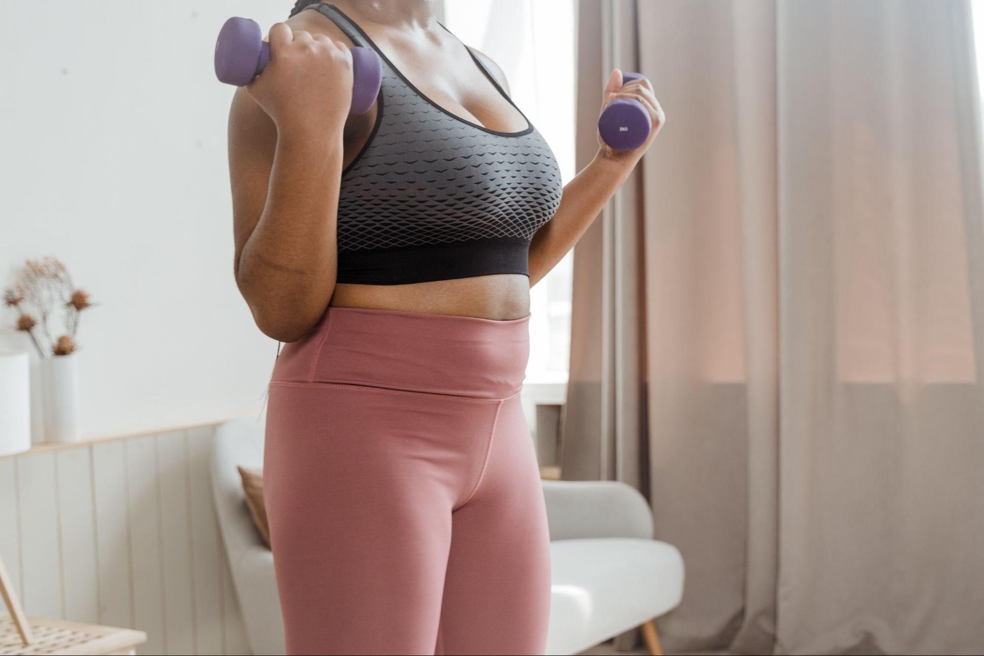 person doing beginner strength training exercises 