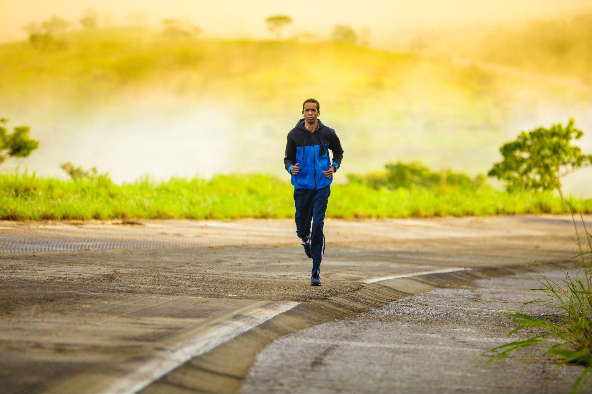 Man running outside