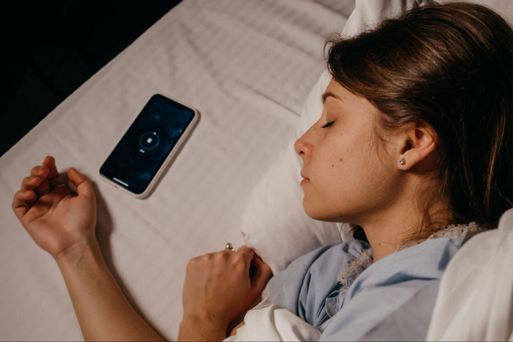 a woman tracking her sleep