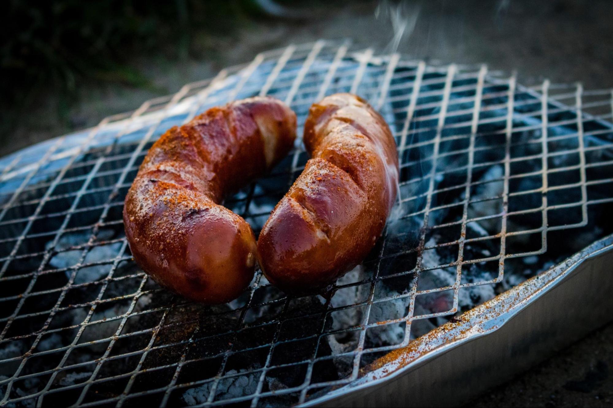 Vegan Sausage cooking