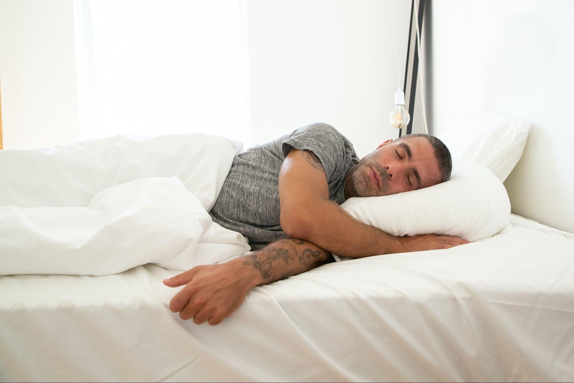 a man sleeping